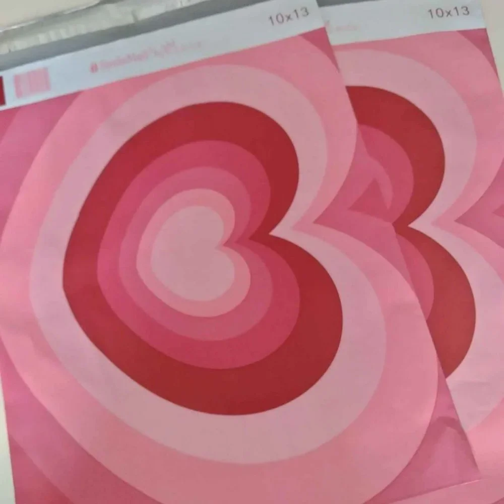 20 Pcs Valentine Hearts Poly Mailers 10